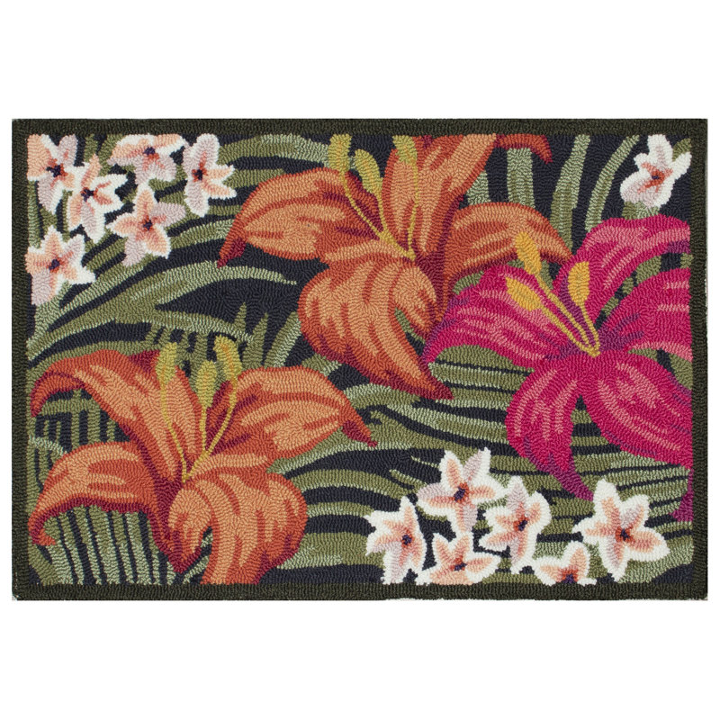 Tapis intérieur / extérieur Eldora Tropica, Rectangulaire 2 pi x 3 pi