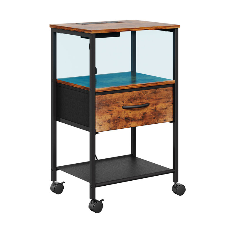40cm W Solid + Manufactured Wood Bedside Table