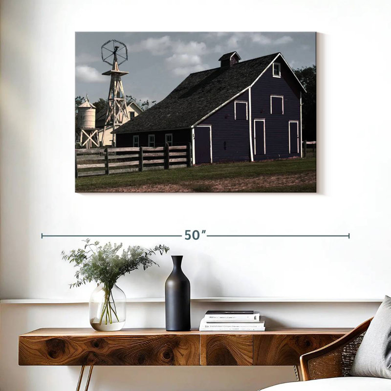 Lilie Blue Barn, 26" H x 39" W
