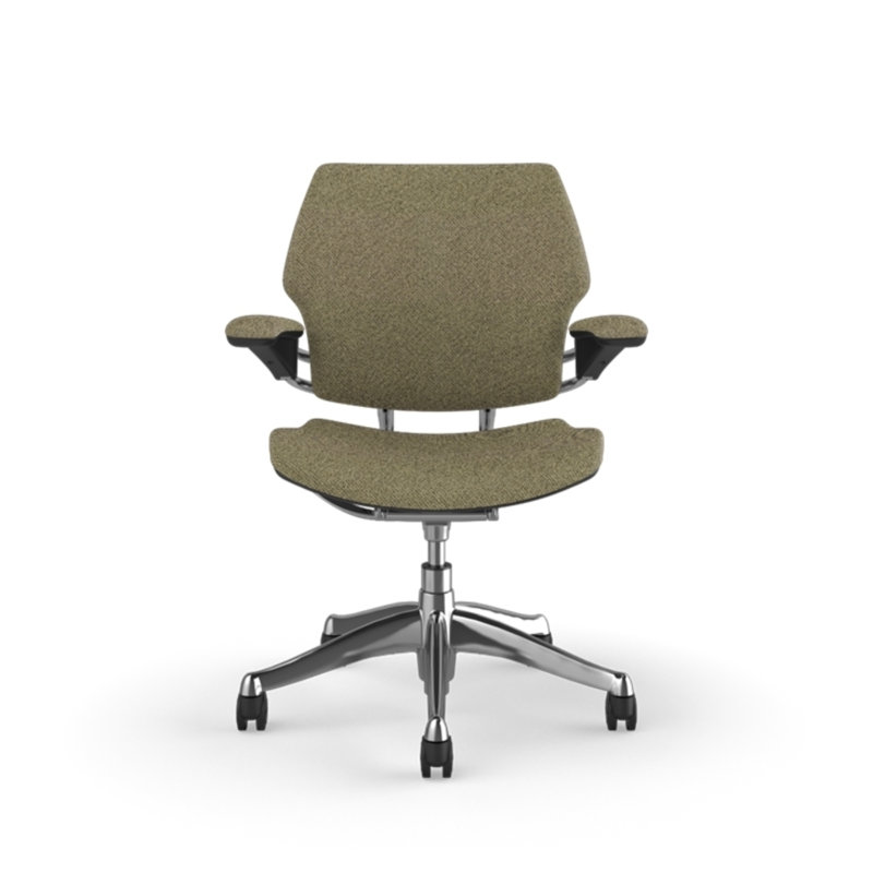 Freedom Ergonomic Task Chair - Coda, Polished Aluminum with Graphite Trim, Standard Duron Arms with Textile, Sage - 0222