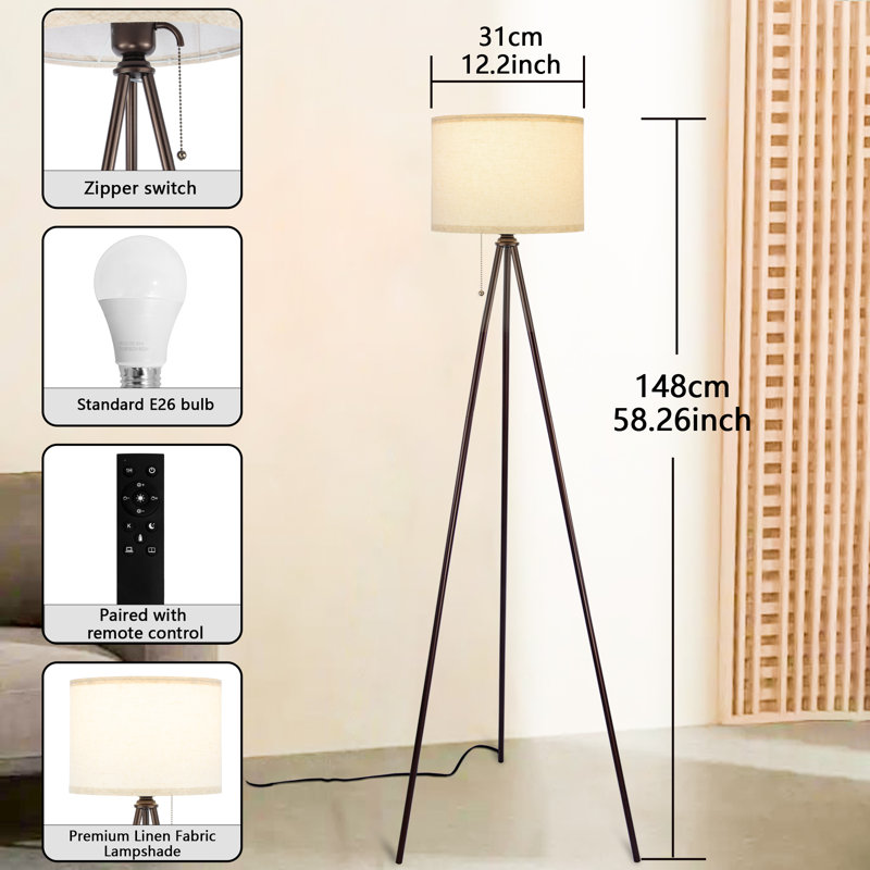 Lampe trépied 68,26 po