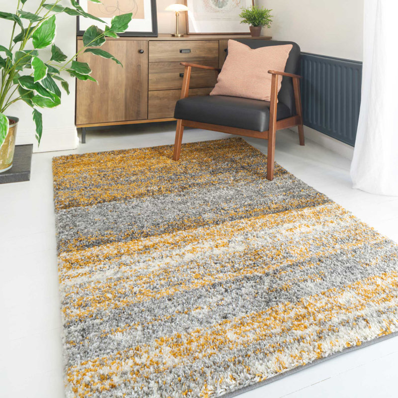 Hartung Machine Woven Ochre Indoor Rug, Rectangle 120 x 170cm