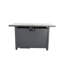 Table d'extérieur en acier pour foyer d'extérieur en acier, H 25 po x l 42 po, noir, 50000 BTU, plateau chauffant, allumage par bouton-poussoir, réservoir d'essence caché avec foyer, réservoir dissimulé, système d'allumage