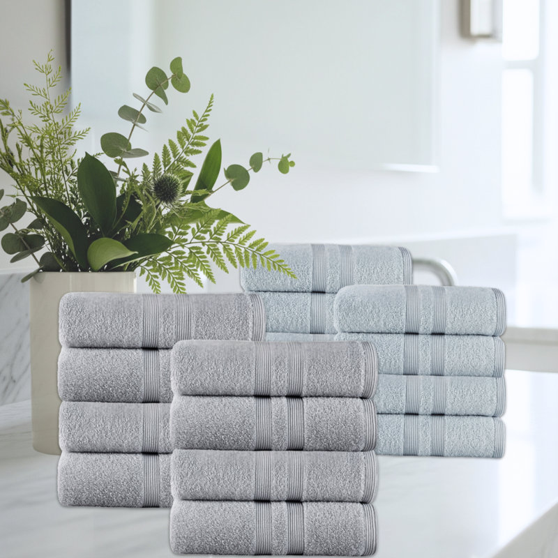Ensemble de 6 serviettes en coton Haugen, Bleu poudré