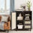 Rattan Buffet Cabinet With Drawers And Adjustable Shelf, Sideboard Storage Cabinet-833155824