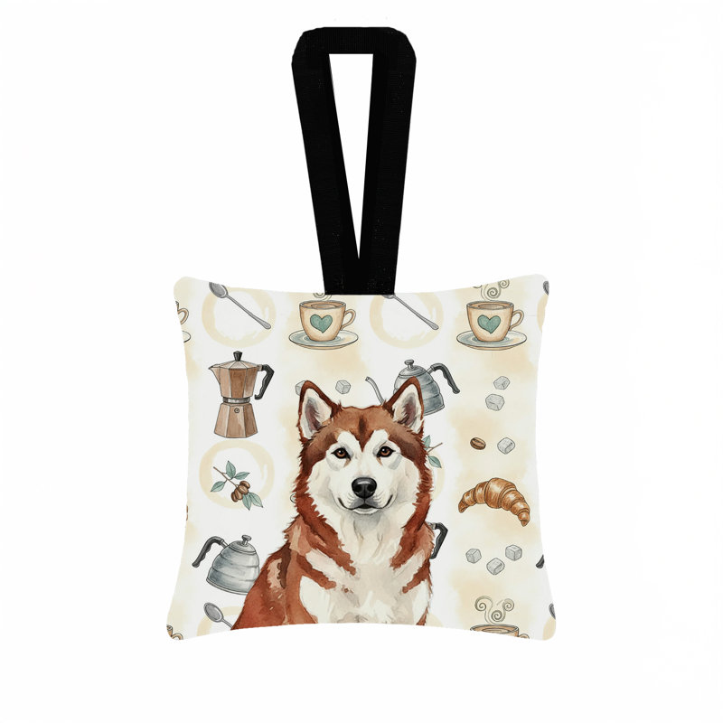Ornement suspendu en tissu rouge et blanc Malamute Alaskan, Malamute d'Alaska rouge et blanc