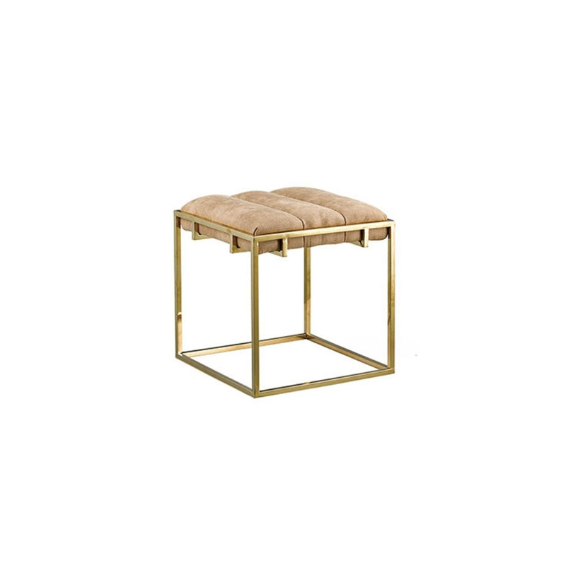 Tabouret de pieds en velours doré (beige)