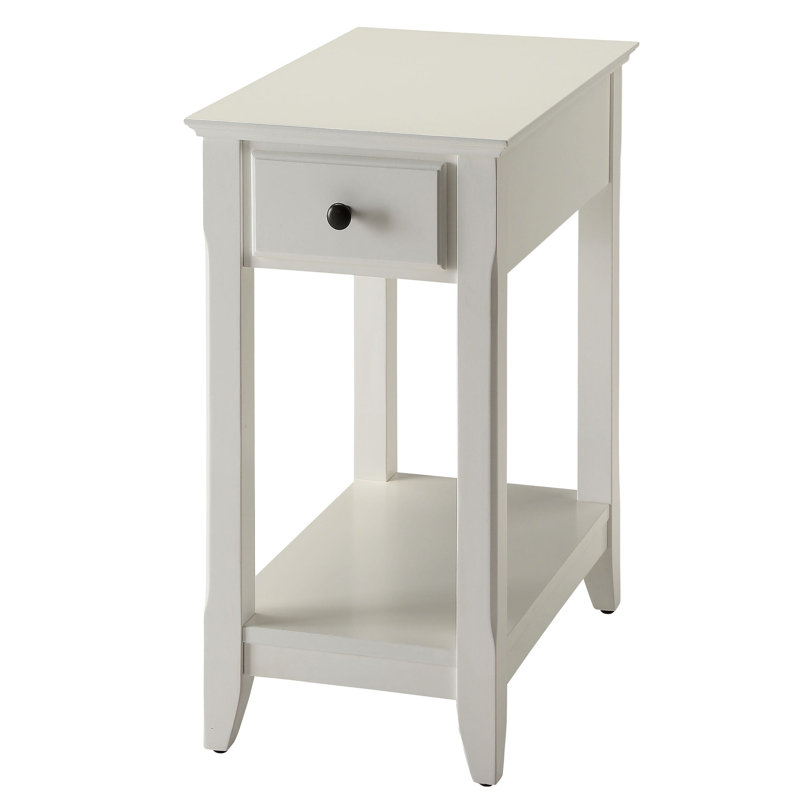 Transitional White Accent Table With Shelf - Blending Seamlessly Into Interior Designs Storage Styles, White
