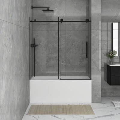 56 To 60 In. W X 60 In. H Single Sliding Frameless Tub Door