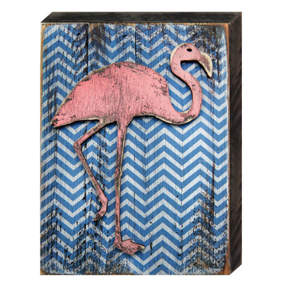 Décoration murale "flamant rose" , art sur carte