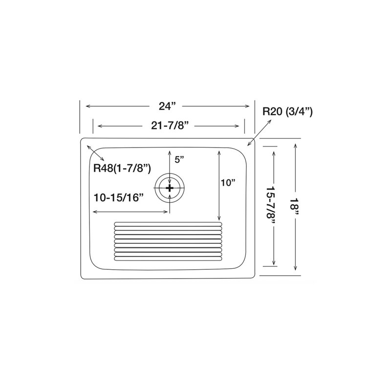 Évier de cuisine encastré avec accessoires L 24 po x l 18 po