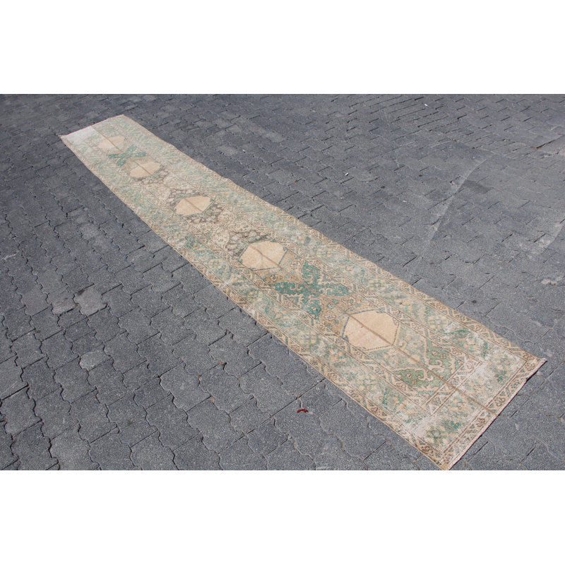 Tapis rétro en patchwork turque Oushak