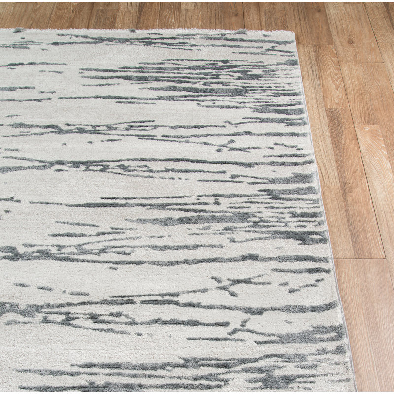 Tapis gris clair tissé à la machine Northwick, Rectangle 2 pi x 3 pi