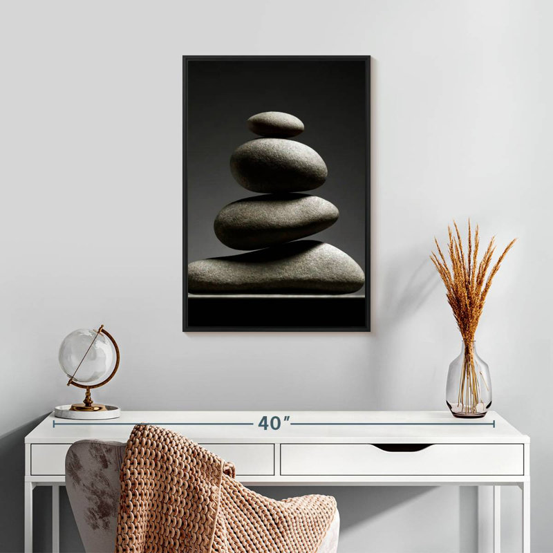 Velours zen, Cadre flottant noir, 17 po x 25 po