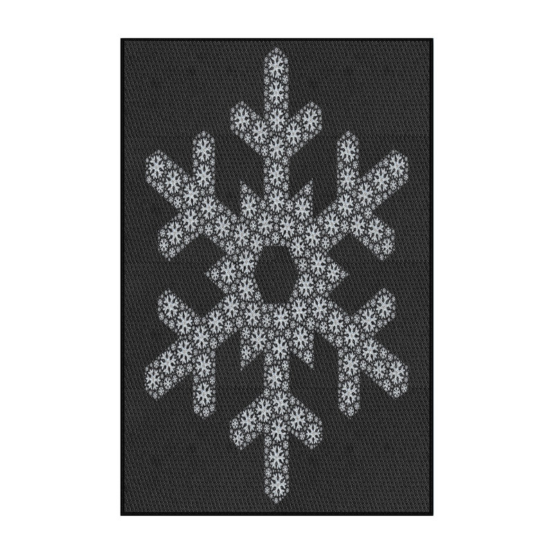 Tapis noir/gris à motifs, Rectangle 5 pi x 7 pi