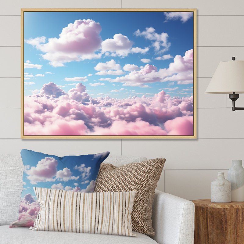 Sky Sky Horizon I - art mural ciel, H 24 po x l 32 po x P 1 po, Cadre flottant blanc