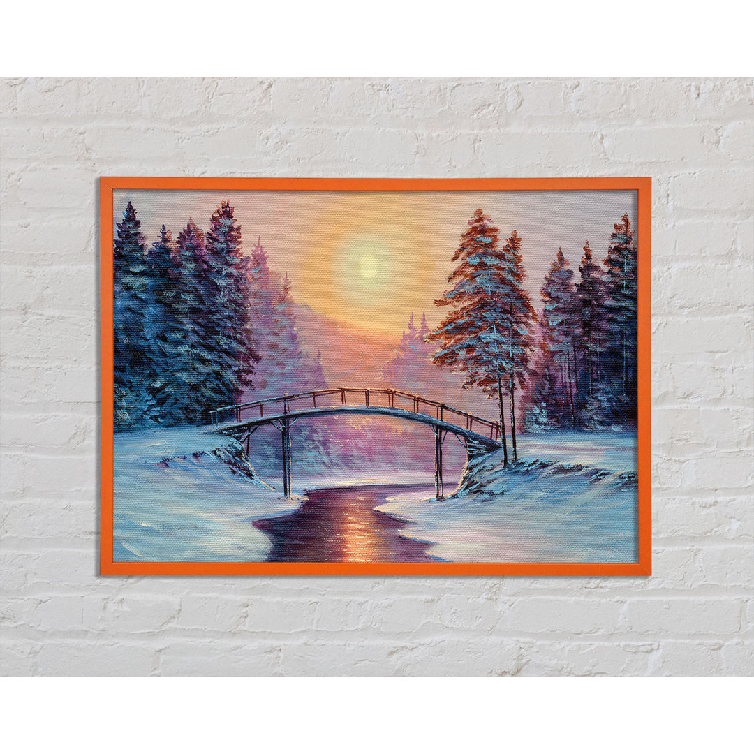 Bridge Across the Winter Scene - Einzelner Bilderrahmen Kunstdrucke