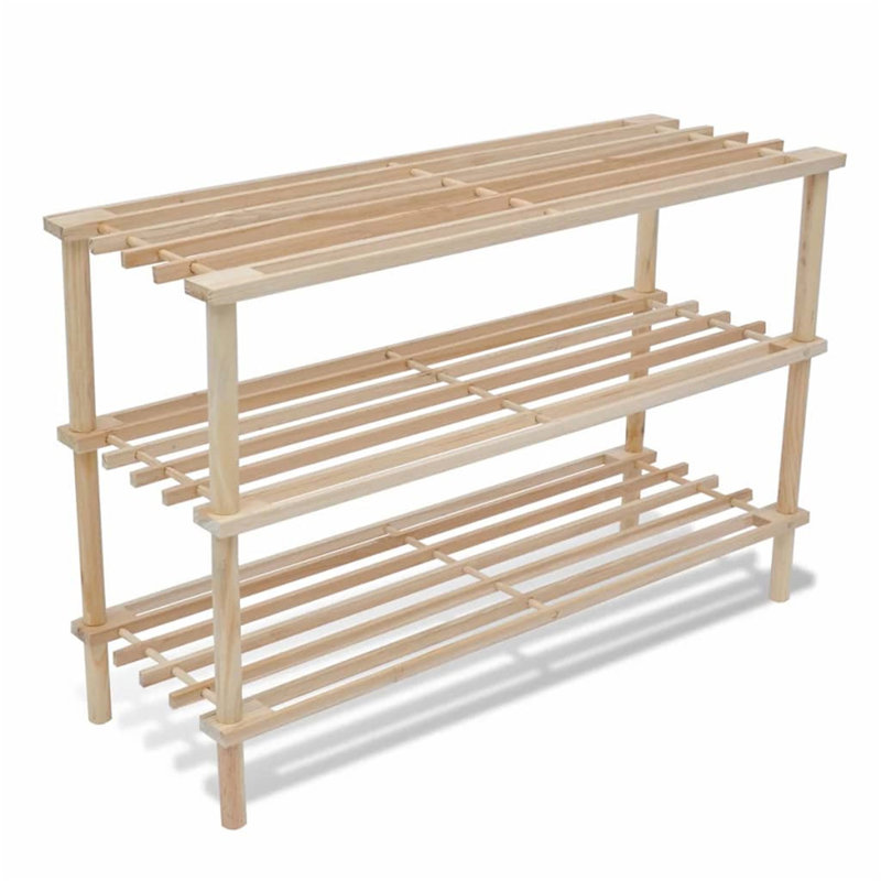 18 Pair Solid Wood Shoe Rack