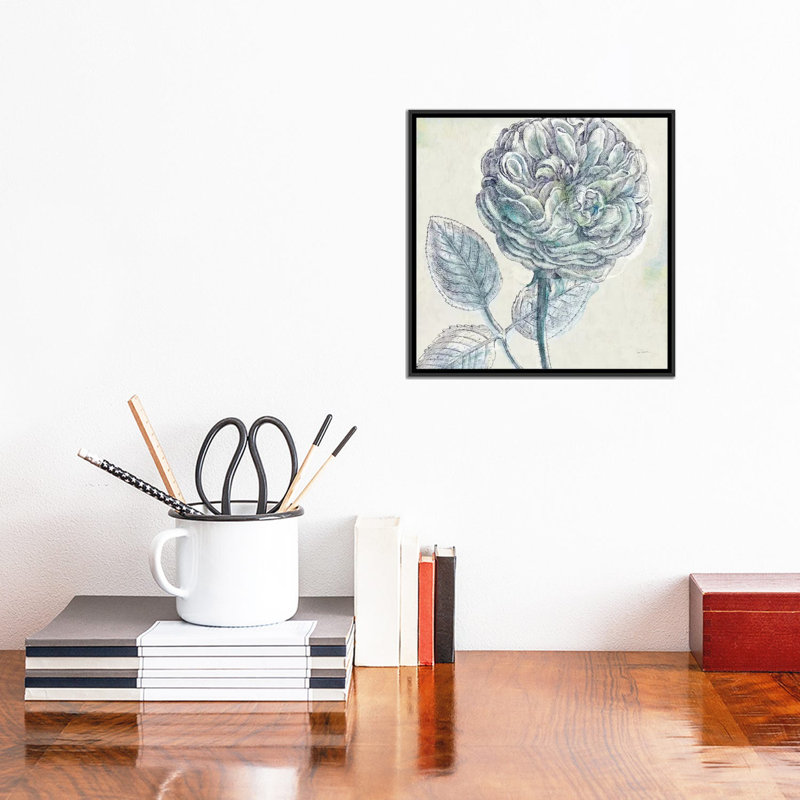 Belle Fleur III, impression sur toile tendue, H 26 po x l 26 po x P 1,5 po, Toile avec cadre noir, Pas de tapis