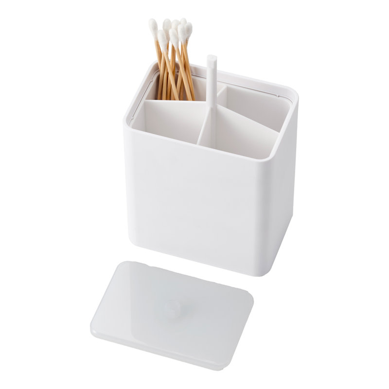 Distributeur de coton-tige Yamazaki Home Tower Yamazaki Home, Blanc