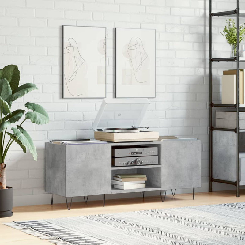 48cm H Media Cabinet, Concrete Grey