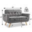 Fauteuil d'appoint avec revêtement en lin Janeil-498589568