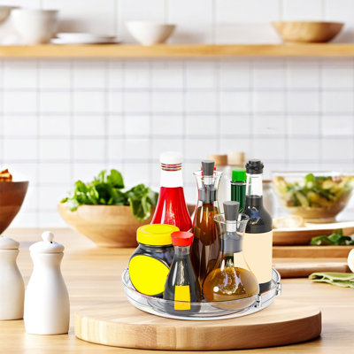 Multi Functional Rotating Rack Seasoning Rack Rotating Tray Multi-purpose Kitchen And Household Storage Turntable Display Rack