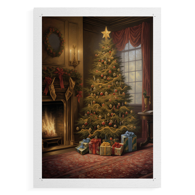 Christmas Holiday Art DIX - Impression sur toile seulement - NON-CADRE, H 48 po x l 32 po