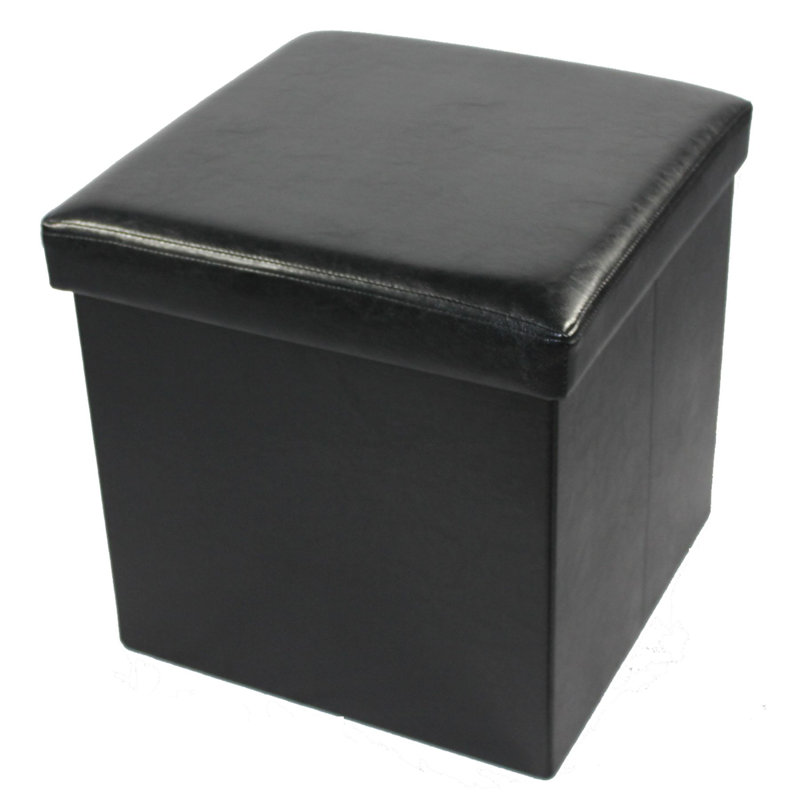 Repose-pieds avec rangement Leiser, Similicuir noir