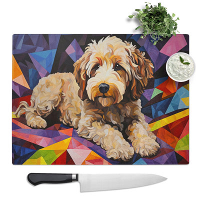 Cockapoo Geometric No.2  Glass Chopping Board