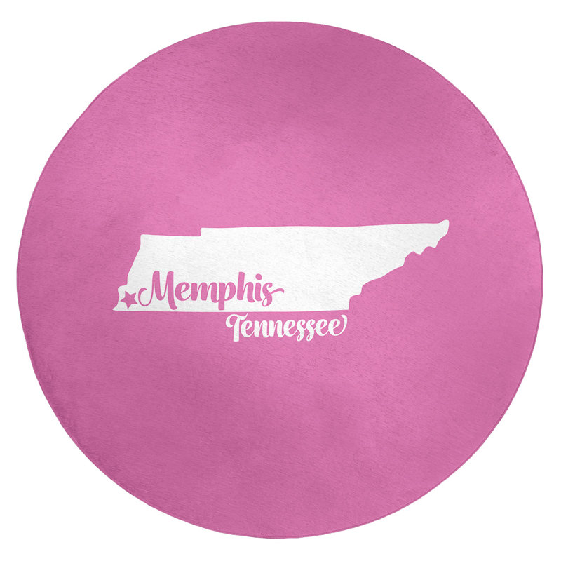 Tapis en poly-chenille memphis tennessee, Rond 5 pi