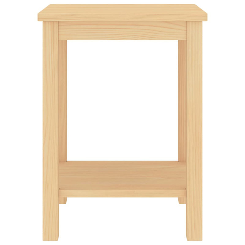 Ahmed Solid Wood End Table, Beige