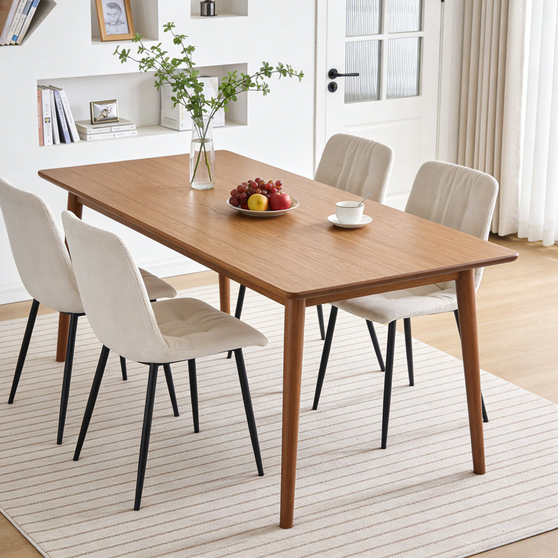 Corduroy Square Quilted Side Chairs, Dining Chairs With Black Metal Legs, White, 4