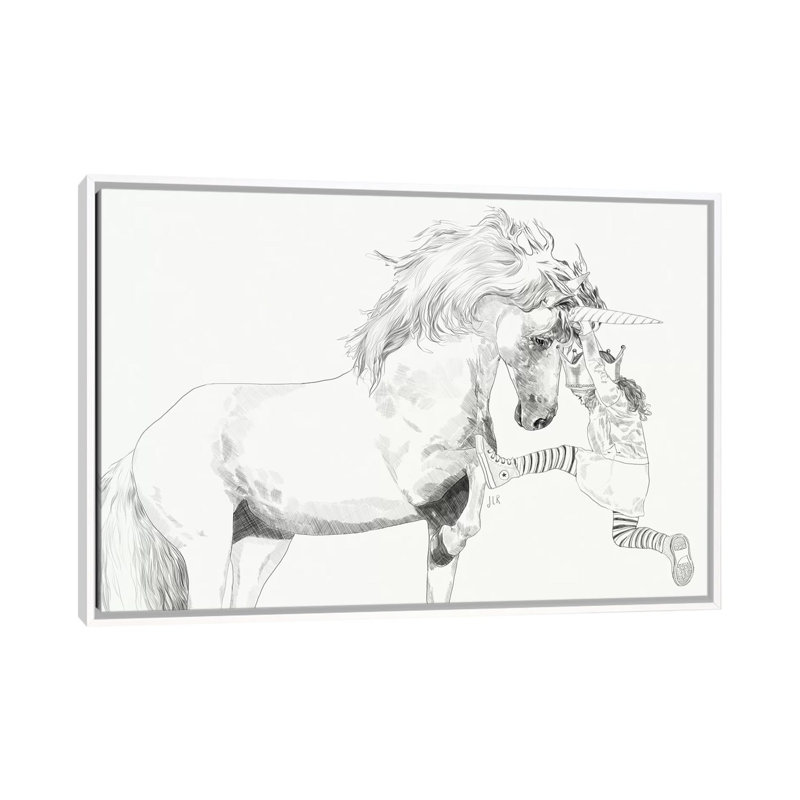 A Bigger World II by Jenny Rome - Print on Canvas, 66.04 cm H x 45.72 cm W, White Framed