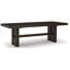 Table de salle à manger extensible 72-90 pouces, base piédestal, bois brun