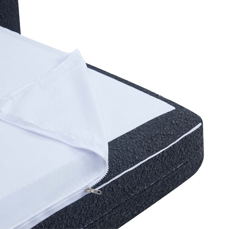 Tov Furniture Ryan Black Boucle Sofa Bed, Black Boucle
