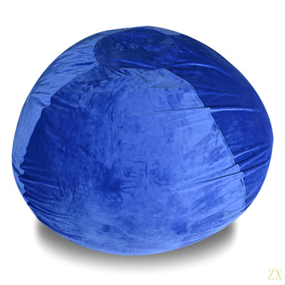 Velvet Bean Bag Chair, 4Ft Plush Floor Chair For Kids And Adults W/ Washable Cover, Lounge Chair With Stretchable Fabric, Comfy Bedroom Chair, Filled With Shredded And Memory Foam.