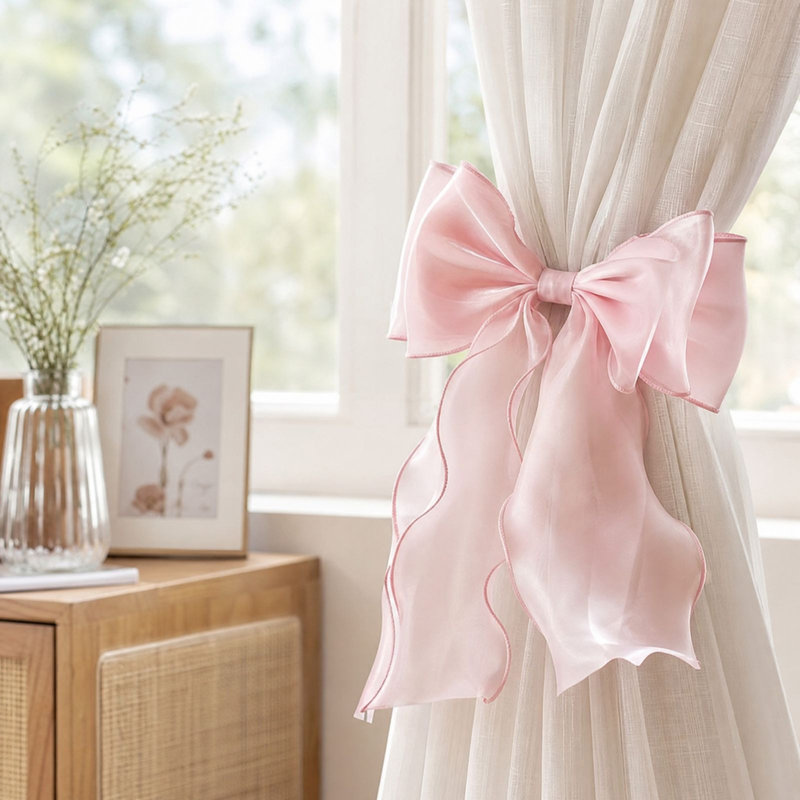 Embrasses de rideaux décoratives en forme de nœud pour la décoration intérieure, idéales pour Noël, Rose