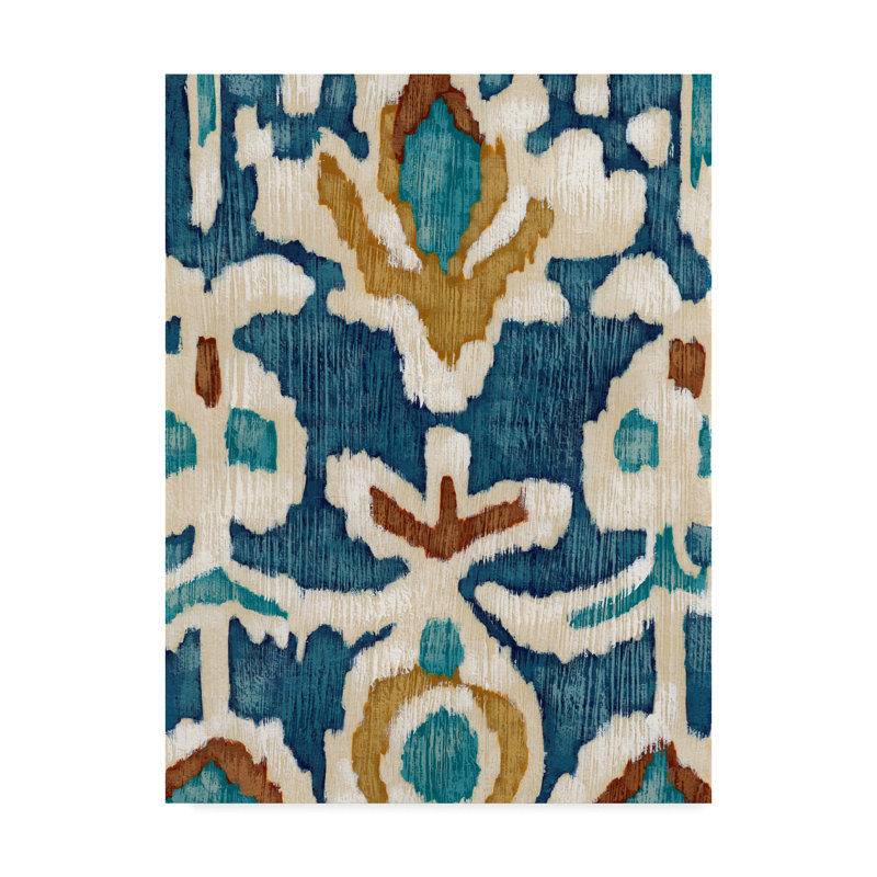 « ocean ikat i », reproduction sur toile tendue, H 19 po x l 14 po x P 2 po