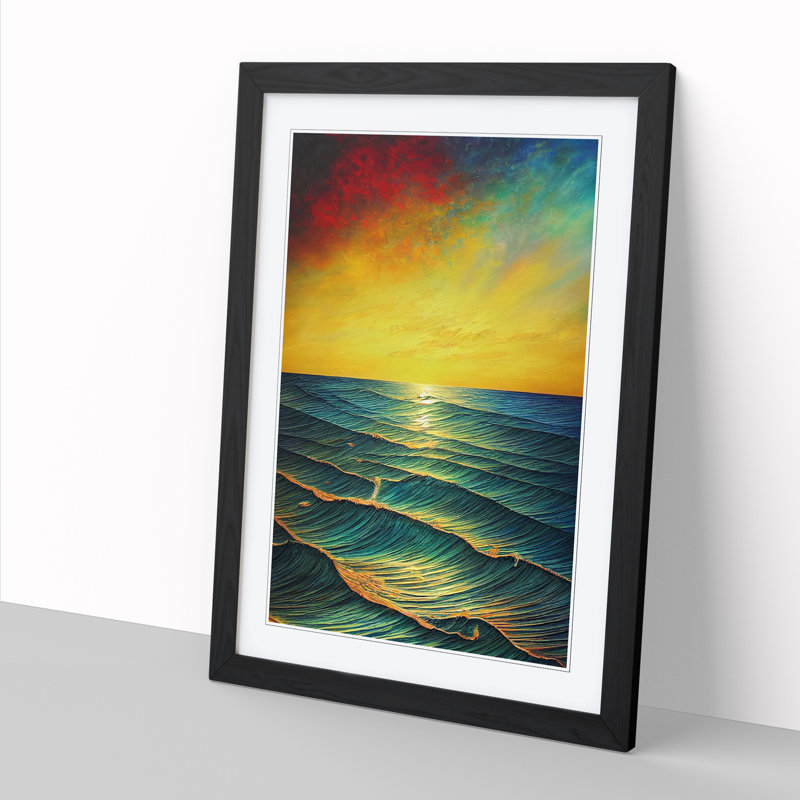 Seascape - Single Picture Frame Painting, Black, 64cm H x 46cm W x 2cm D