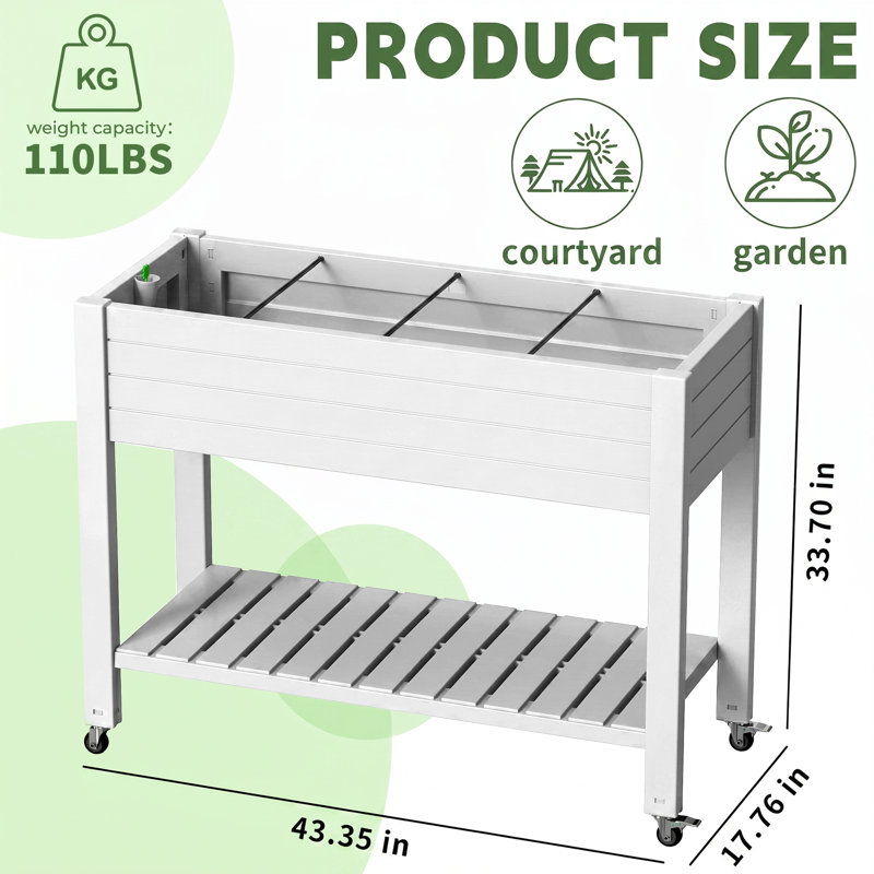 Jardinière surélevée Ashen Gramercie, Cendré