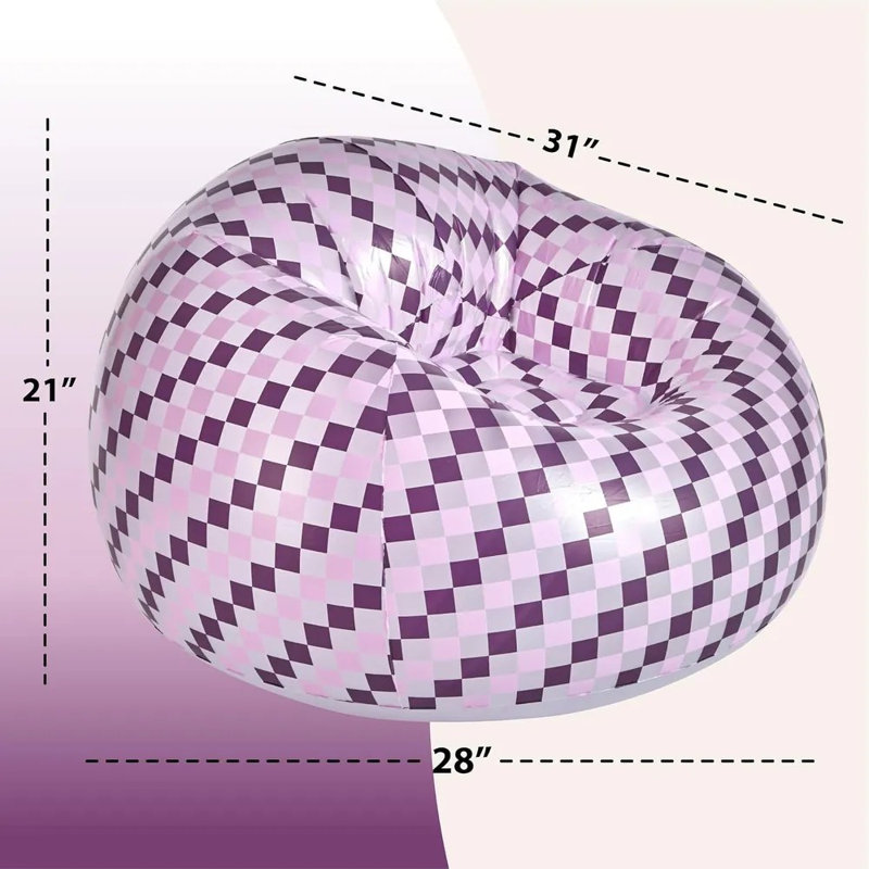  Fauteuil gonflable à carreaux rétro, Mauve