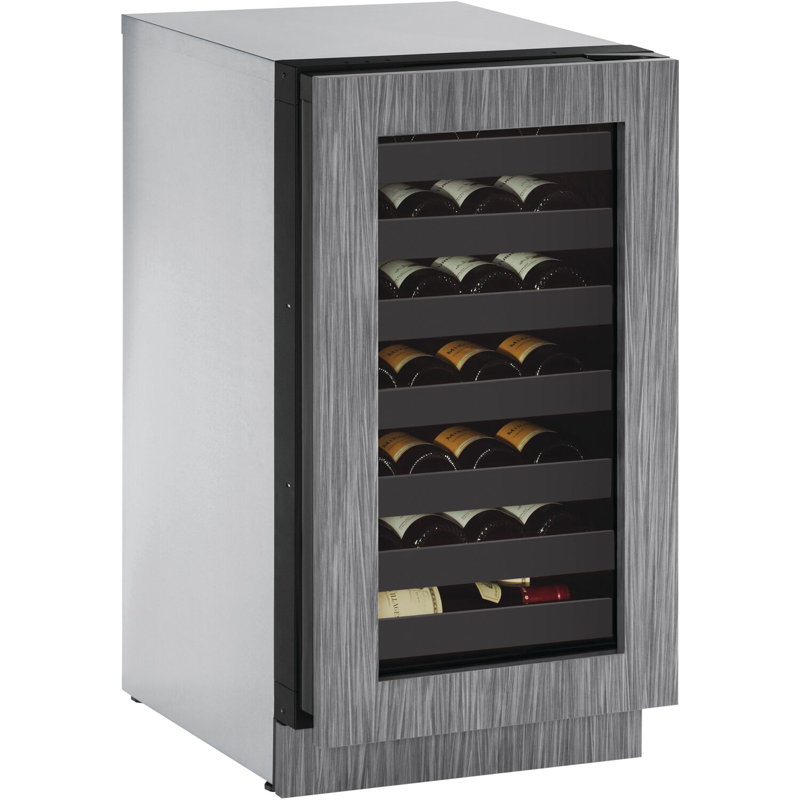 U-Line Single Zone 17.75'' Freestanding 31 Bottle Wine Refrigerator with Reversible Door