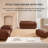 Florence 10" Cognac Footrest Upholstered Pouf Ottoman-116422361