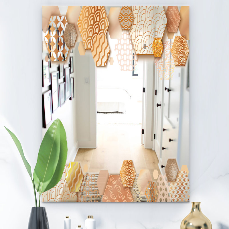 Miroir décoratif oriental, H 39,4 po x l 29,5 po