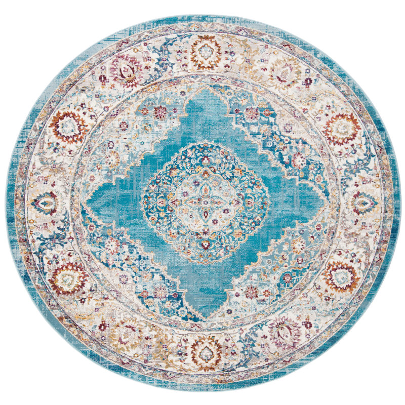 Stalter Performance Oriental Rug, Round 6'5"