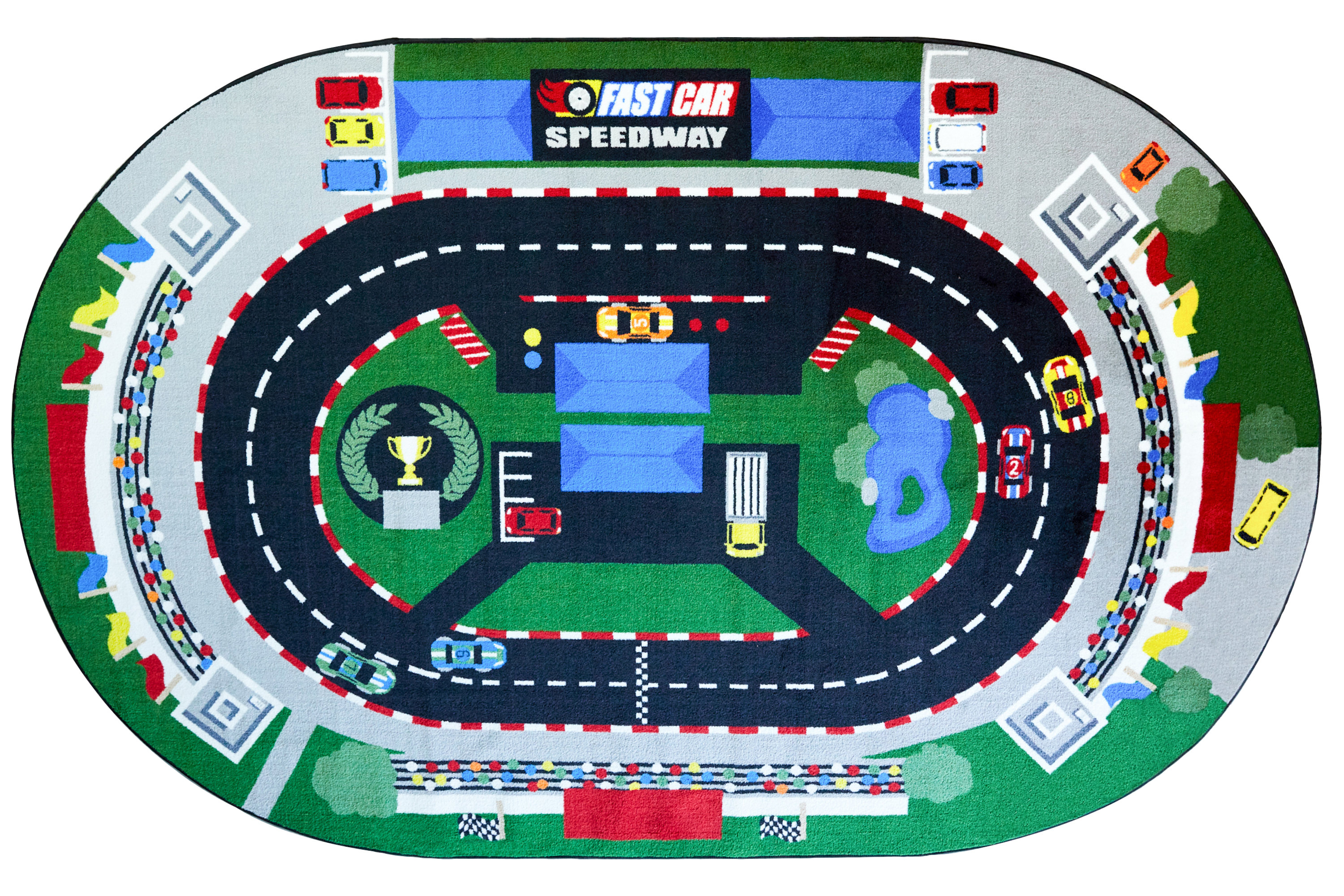 Kid Carpet KidCarpet Raceway Rug, Educational Kids Car Rug for Nursery ...