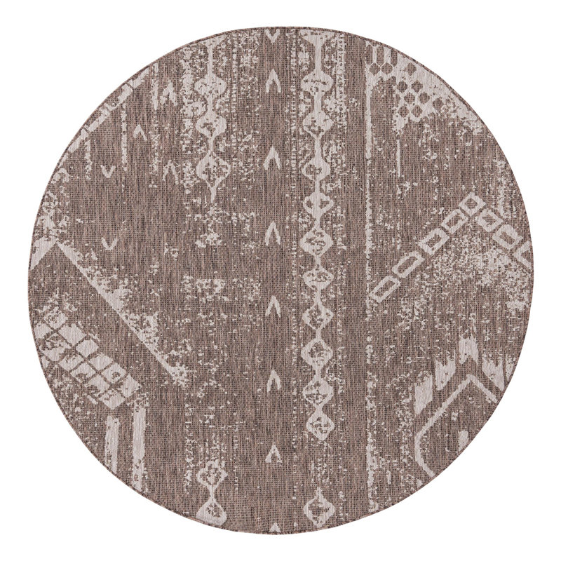 Brison Geometric Indoor / Outdoor Rug, Round 7'10"