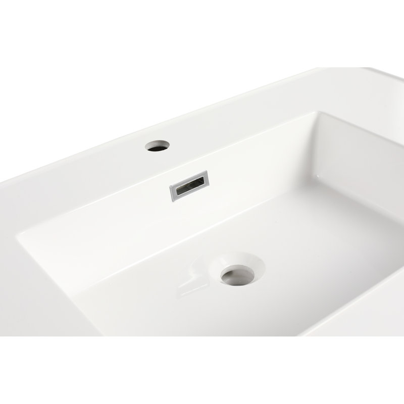 Lavabo de salle de bain en résine 36 po - Lavabo supérieur élégant et durable
