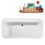 Baignoire de trempage autoportante 59 "avec drain et plateau en bambou 59" Streamline-75260943